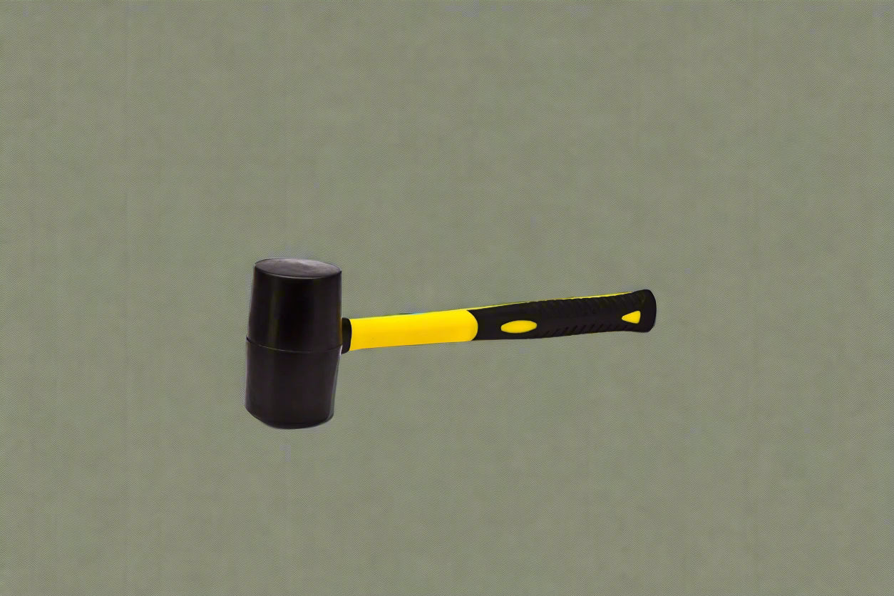 16 oz Rubber Mallet Hammer – Non-Marring Head, Fiberglass Handle, Shock-Absorbing Grip 253034