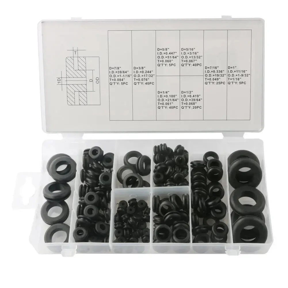 180pcs Rubber Grommets Firewall Seal Plug Assortment Set FS080018 - Image 3