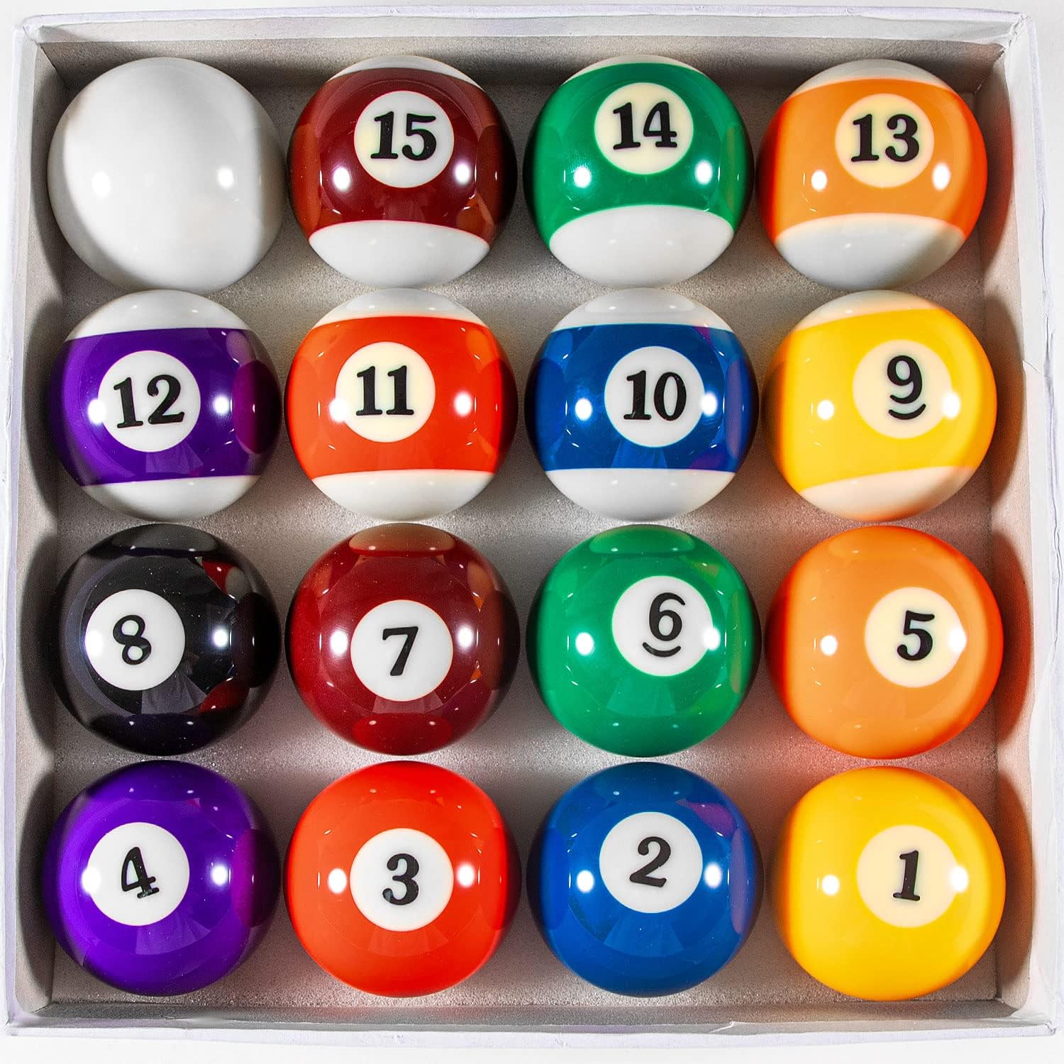 2-1/4″ Regulation Billiard Ball Set 16 Resin Pool Table Balls Replacement Set S1348