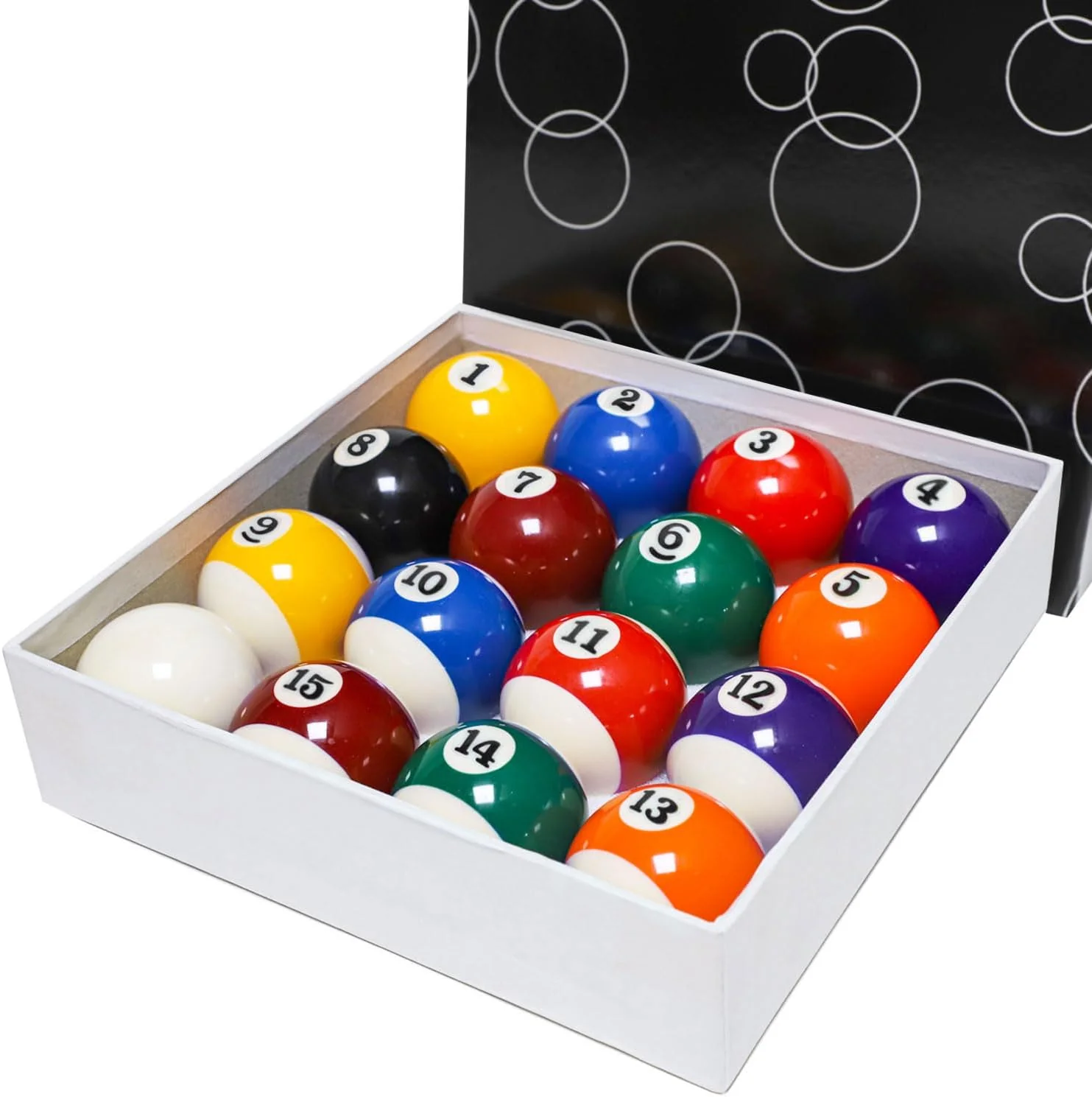 2-1/4″ Regulation Billiard Ball Set 16 Resin Pool Table Balls Replacement Set S1348 - Image 2