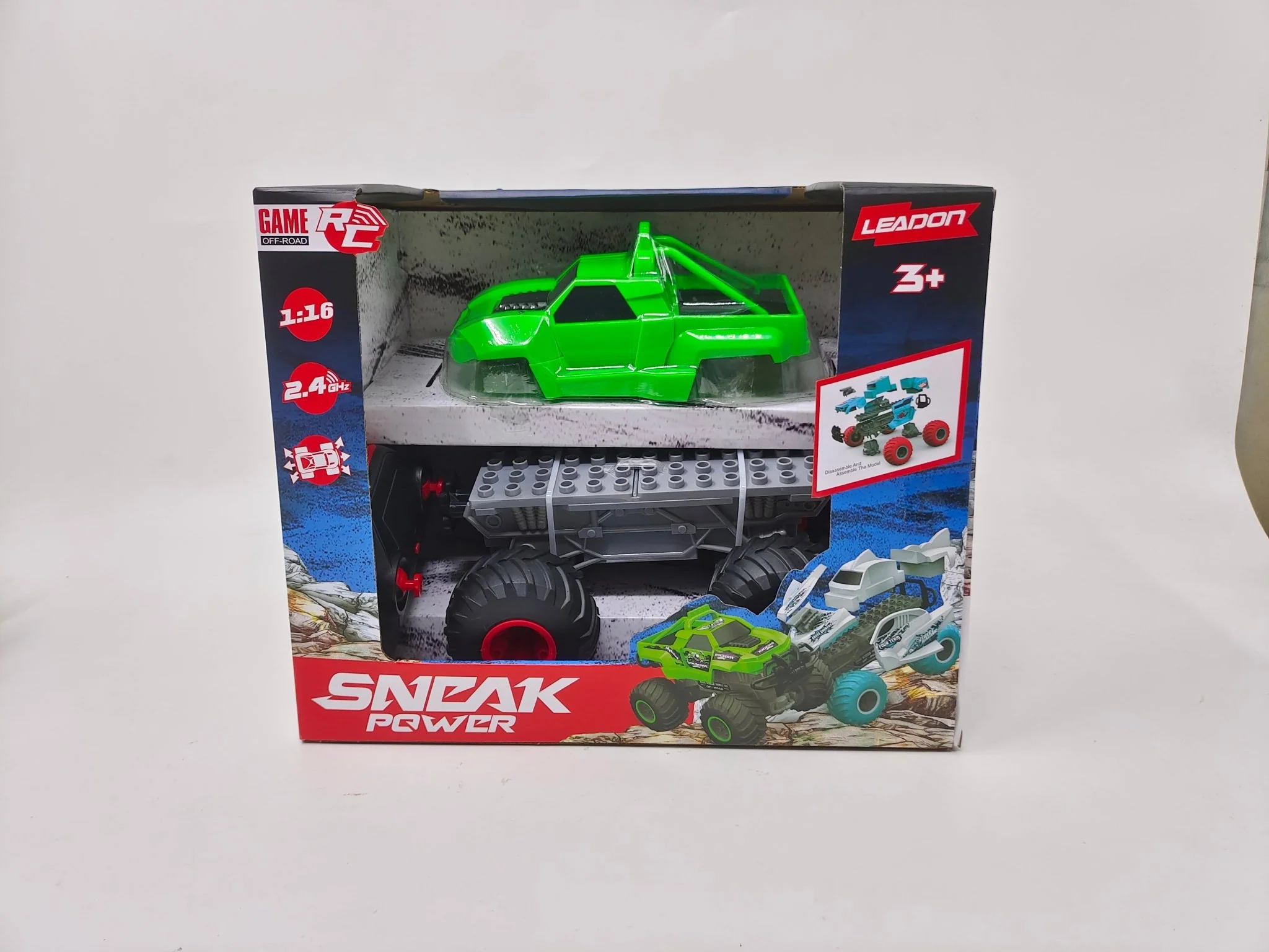 2.4G 1:16 Building Blocks RC Truck – Rechargeable 500mAh Battery, USB Charger, 15min Playtime – SKU 1897518 - Image 2