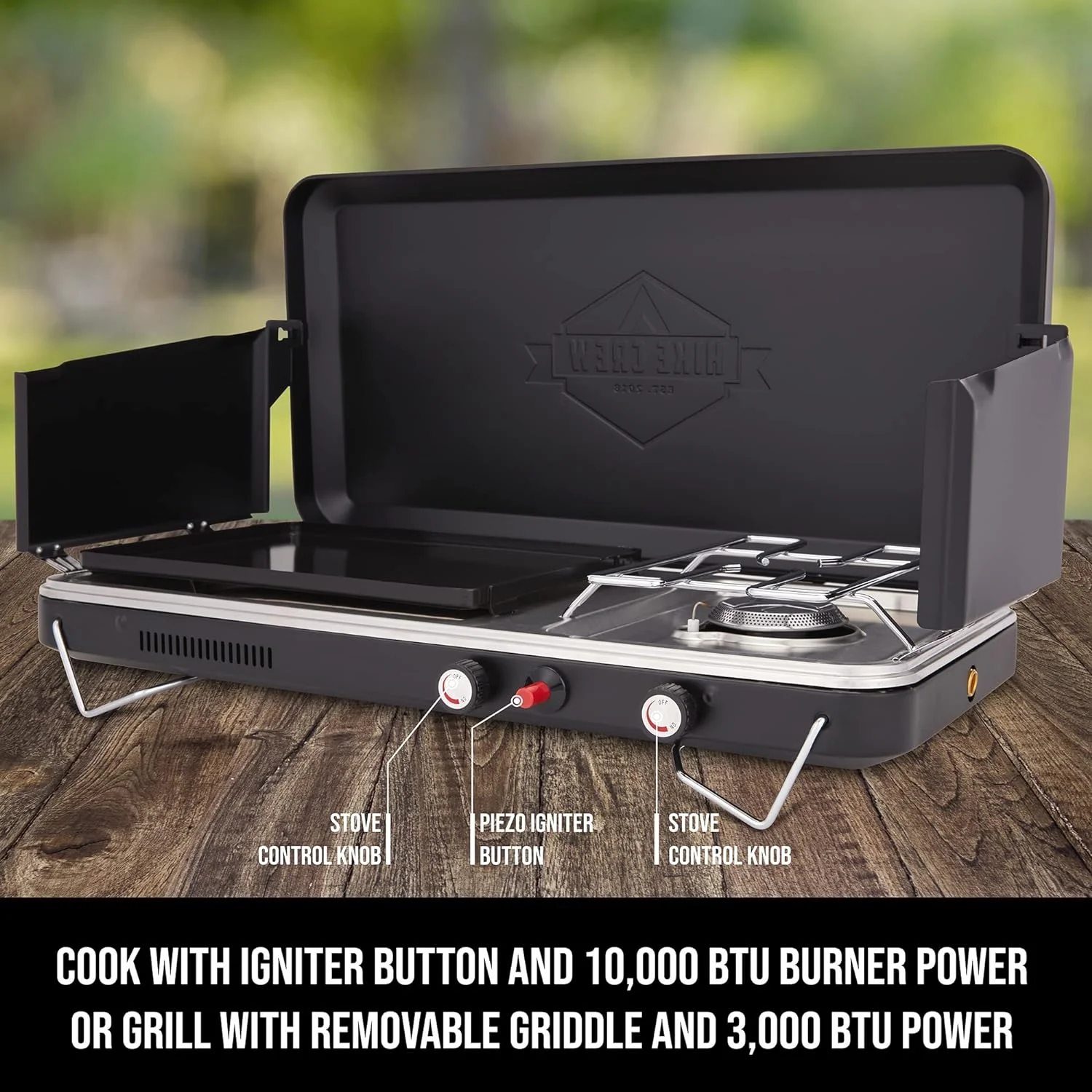 Portable 2-in-1 Propane Camping Stove – Gas Griddle & Cooktop Combo | S1273 - Image 5