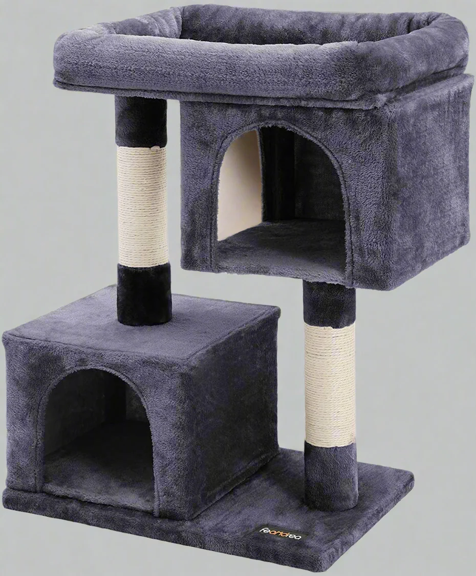 NEW 2-Level Plush Cat Condo Cat Tree – Model 428CC