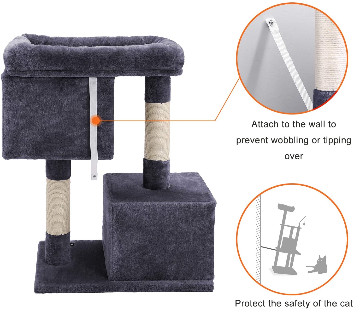 NEW 2-Level Plush Cat Condo Cat Tree – Model 428CC - Image 2