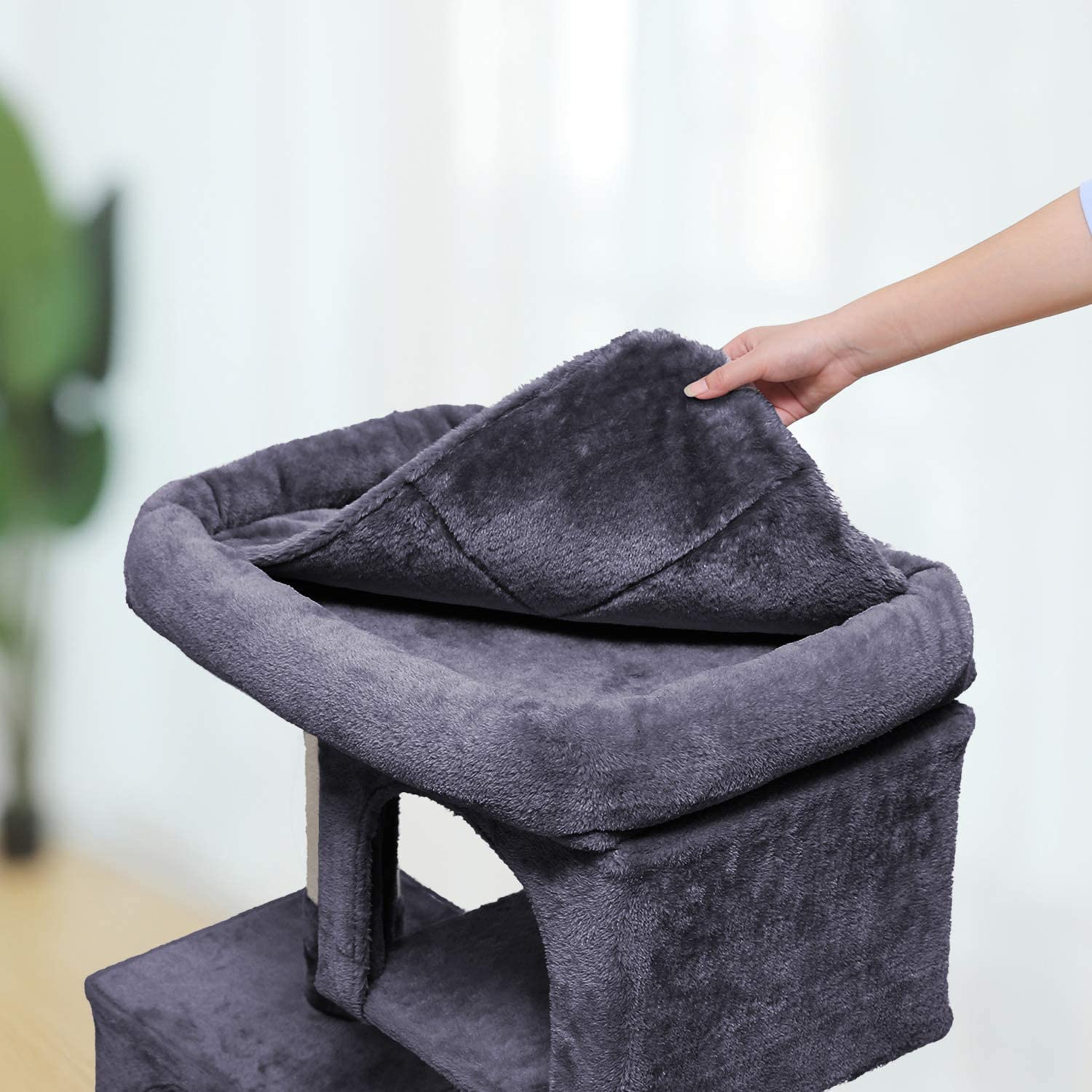 NEW 2-Level Plush Cat Condo Cat Tree – Model 428CC - Image 4