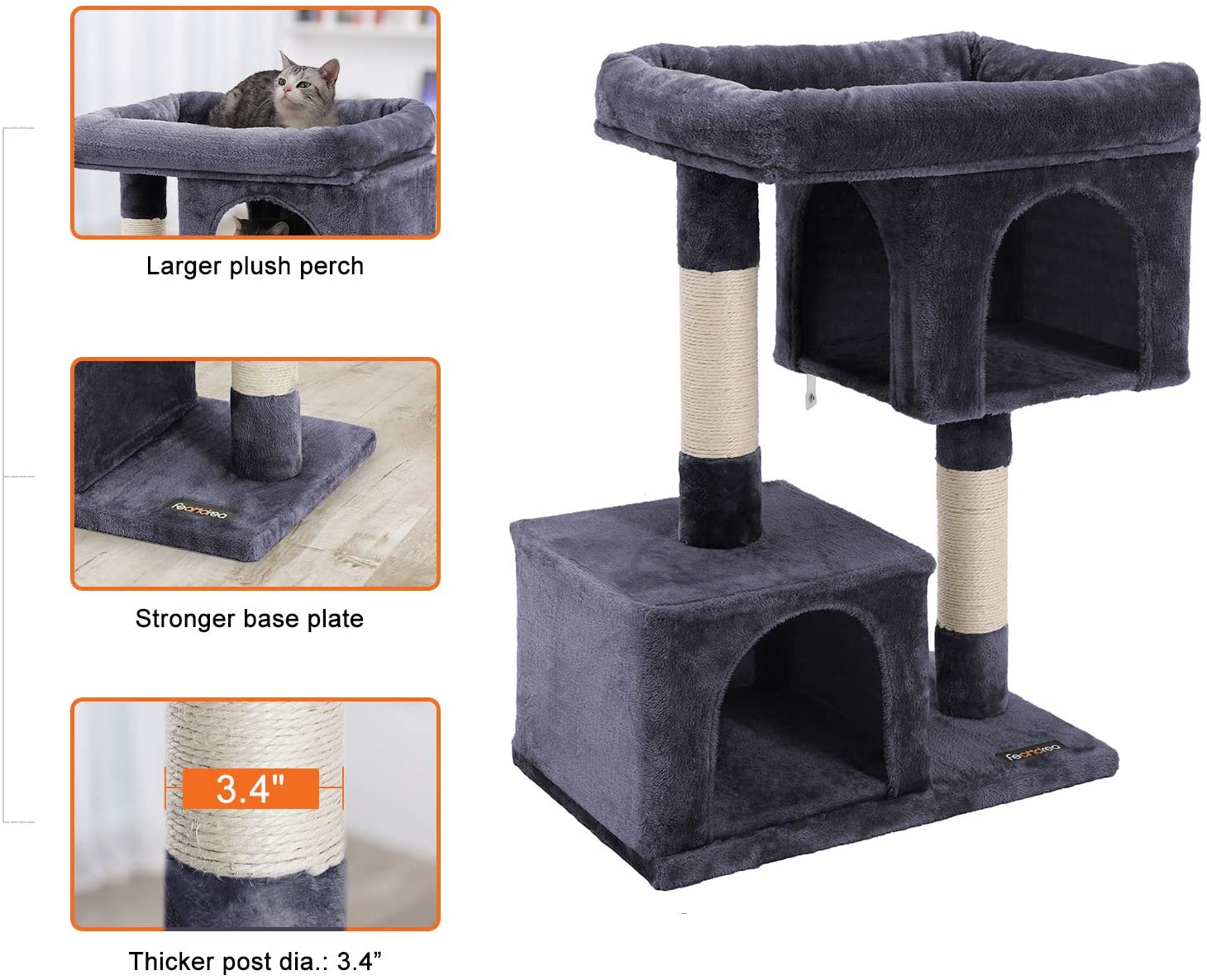 NEW 2-Level Plush Cat Condo Cat Tree – Model 428CC - Image 5