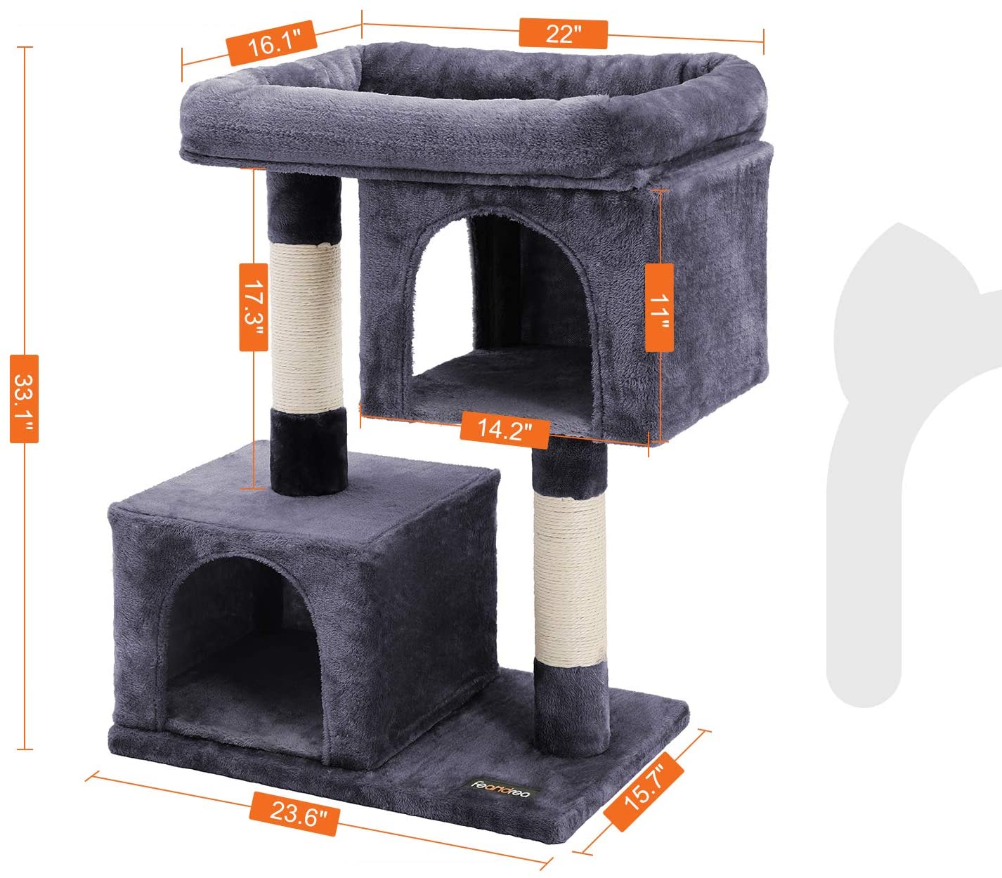 NEW 2-Level Plush Cat Condo Cat Tree – Model 428CC - Image 6