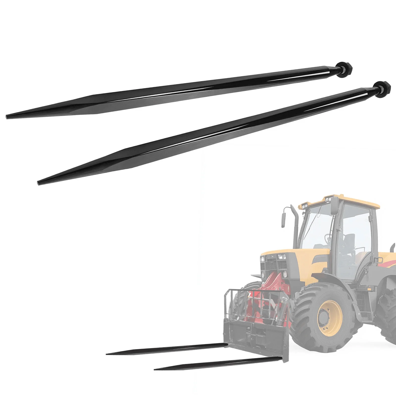 2 Pack Hay Spike 49 In Square Bale Spear Skid Steer Tractor 9000 Lb LYOM40542BK - Image 6
