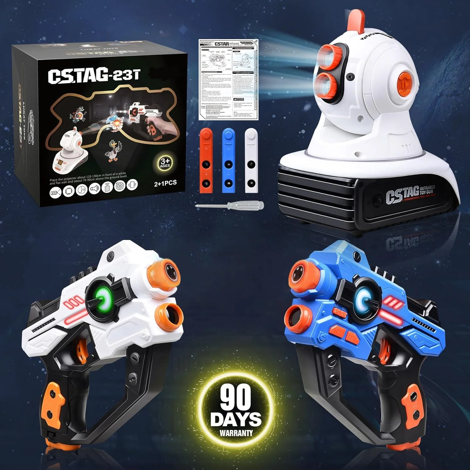 2 Pack Laser Tag Toy Gun Set with Projector Target Infrared Blaster Game CPS291842 - Image 4