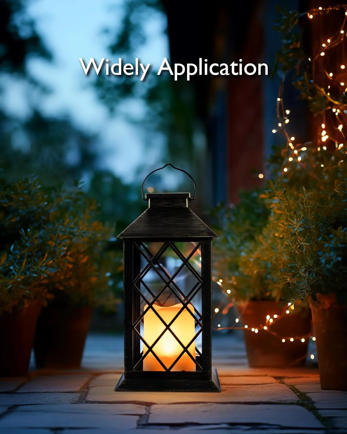 2-Pack Solar Lanterns with Flickering Flameless LED Candle, Waterproof Hanging Outdoor Solar Lights with Handle 5284L - Image 5