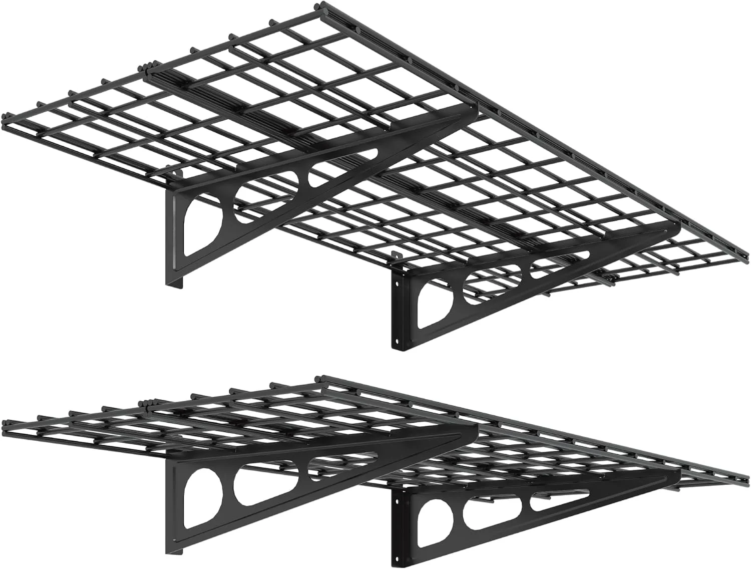 2 Pack Wall Mounted Garage Shelving Heavy Duty Steel Storage Rack SRSeries - Image 2