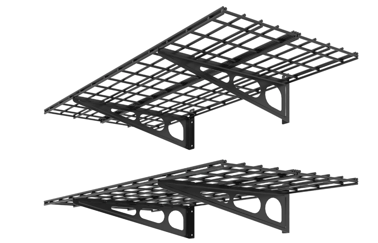 2 Pack Wall Mounted Garage Shelving Heavy Duty Steel Storage Rack SRSeries - Image 4