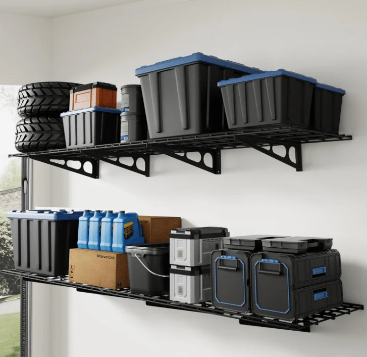 2 Pack Wall Mounted Garage Shelving Heavy Duty Steel Storage Rack SRSeries - Image 5