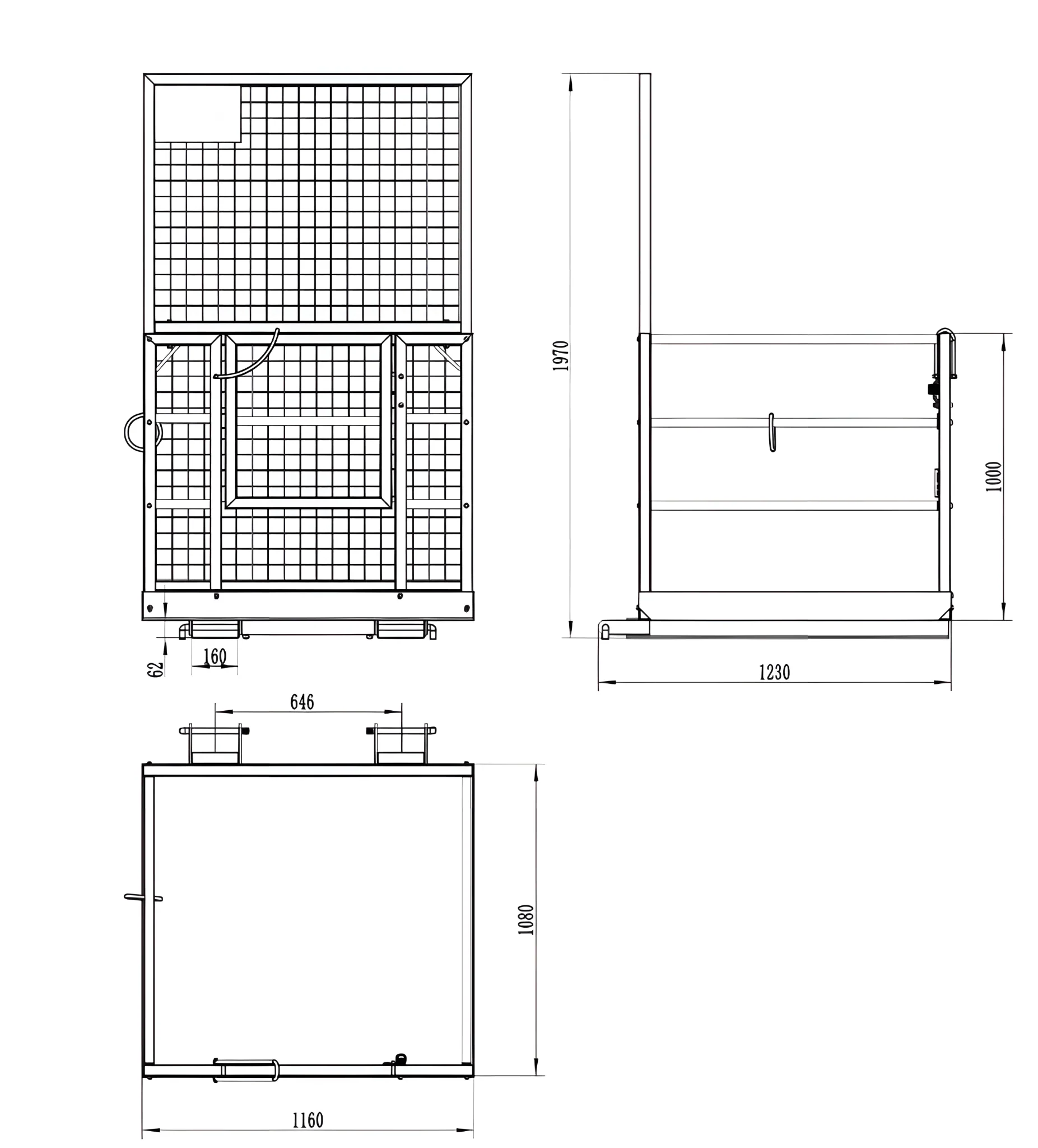2-Person Forklift Safety Cage – 1,200 lb Lift Capacity Work Platform 9194534 - Image 2