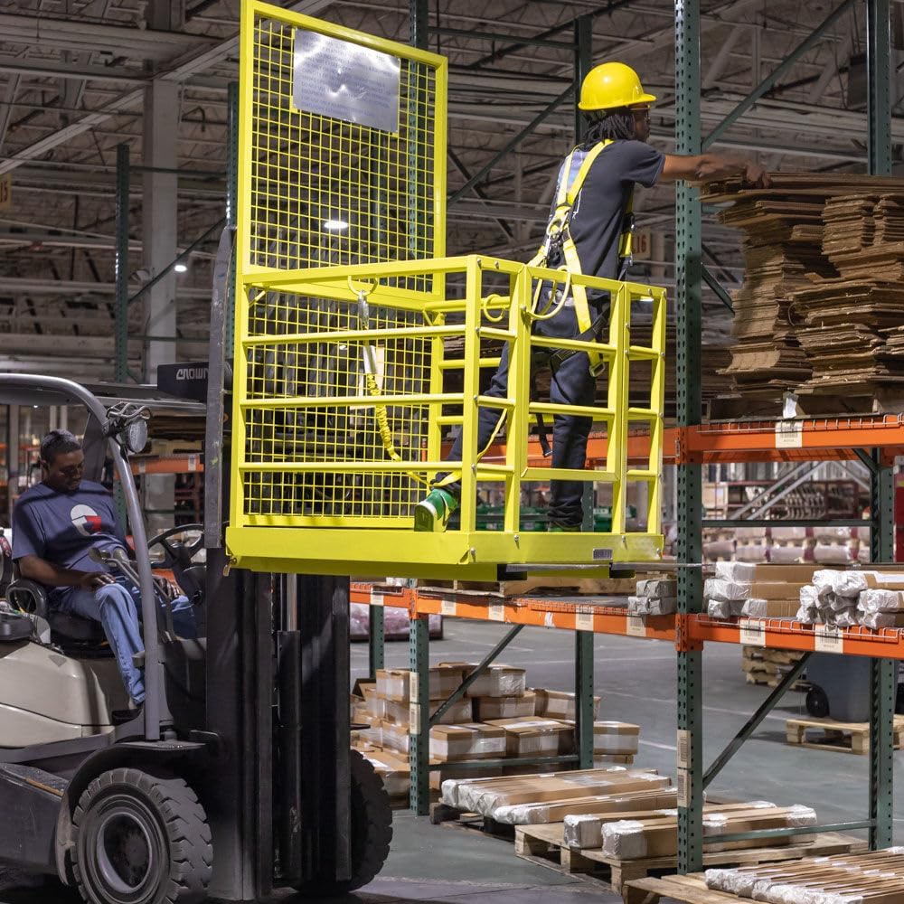 2-Person Forklift Safety Cage – 1,200 lb Lift Capacity Work Platform 9194534 - Image 5