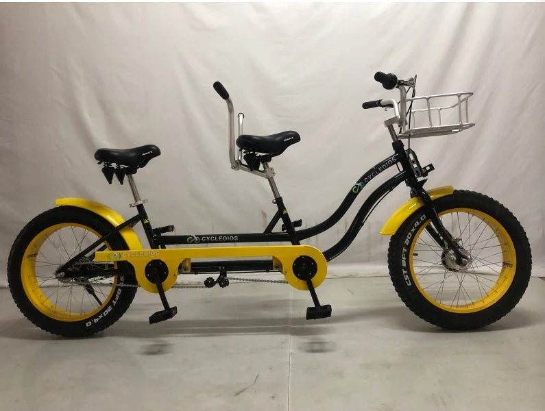 20" Fat Tire Tandem Bicycle 2 Person Double Seat Bike 7 Speed Disc Brake FAT20DBL
