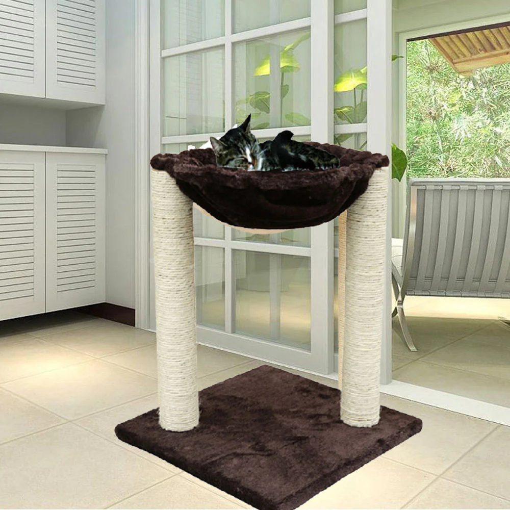 20-Inch Cat Tower Hammock Tree with Sisal Scratching Post – Multi-Color – LBCT118 - Image 3
