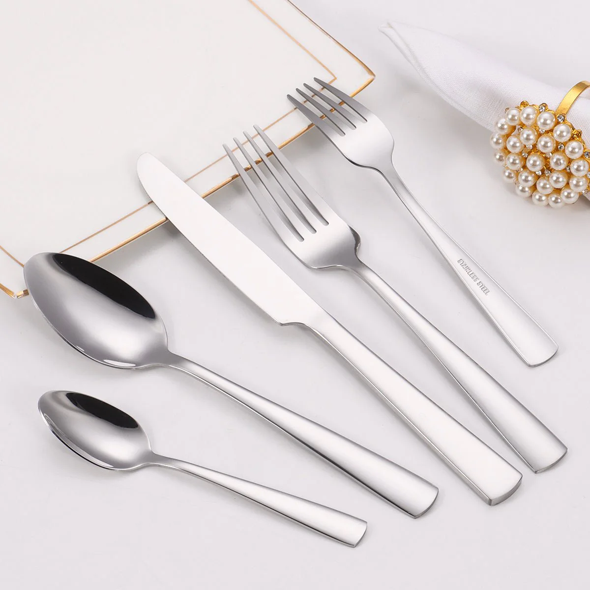 20-Piece Stainless Steel Flatware Set Mirror Finish 18/0 Cutlery Service for 4 TD1258 - Image 3
