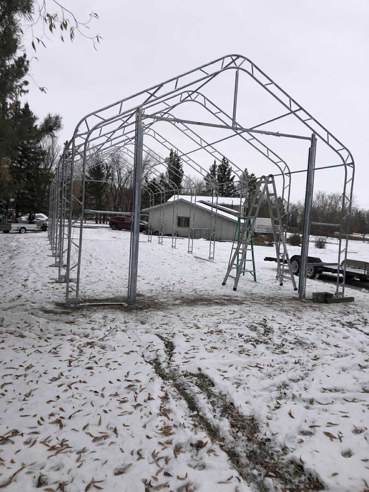 20 Ft Double Truss Fabric Shelter – Heavy-Duty PVC Industrial Storage Tent - Image 11