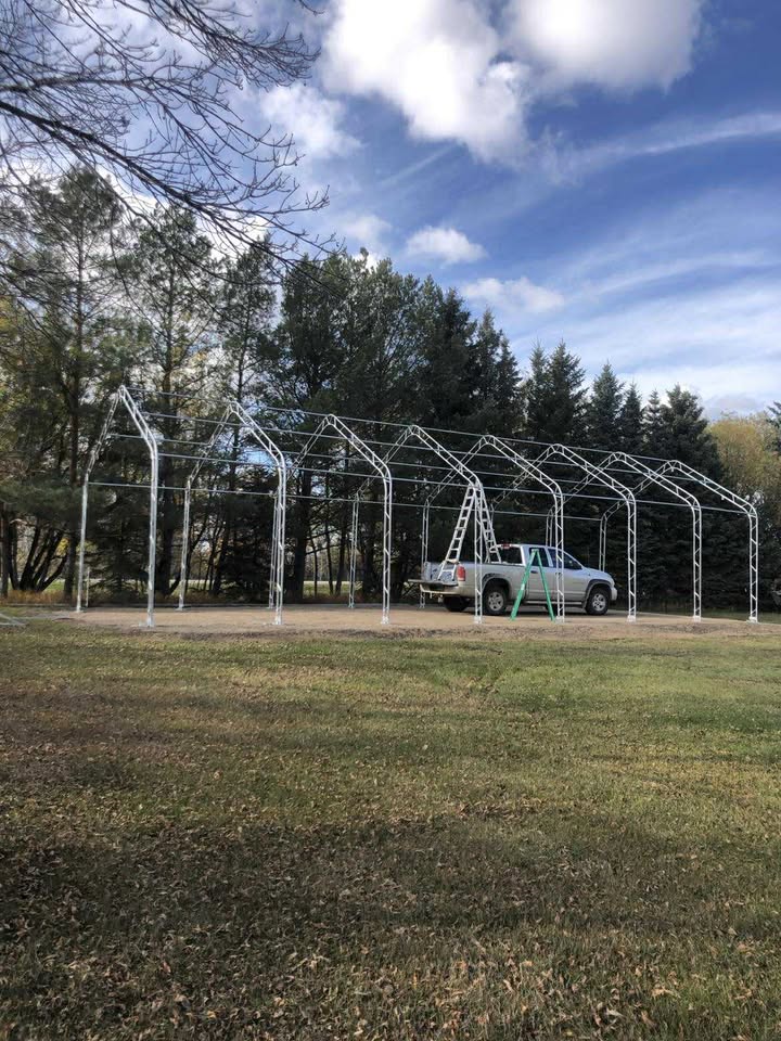 20 Ft Double Truss Fabric Shelter – Heavy-Duty PVC Industrial Storage Tent - Image 13
