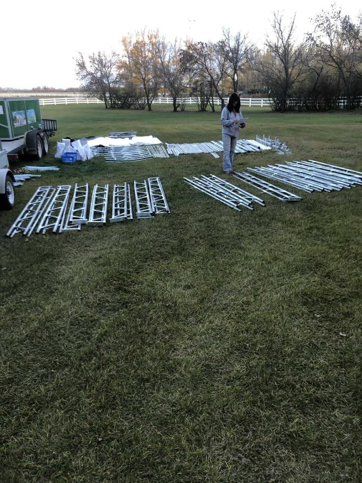 20 Ft Double Truss Fabric Shelter – Heavy-Duty PVC Industrial Storage Tent - Image 3