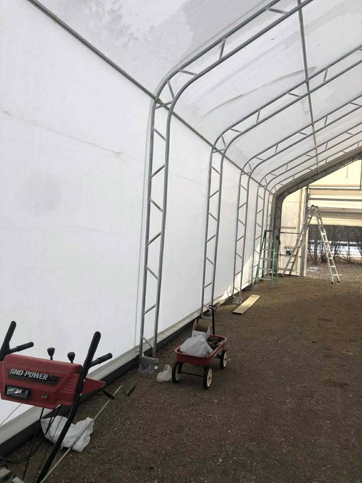 20 Ft Double Truss Fabric Shelter – Heavy-Duty PVC Industrial Storage Tent - Image 5