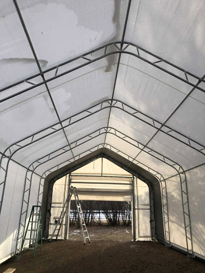 20 Ft Double Truss Fabric Shelter – Heavy-Duty PVC Industrial Storage Tent - Image 8