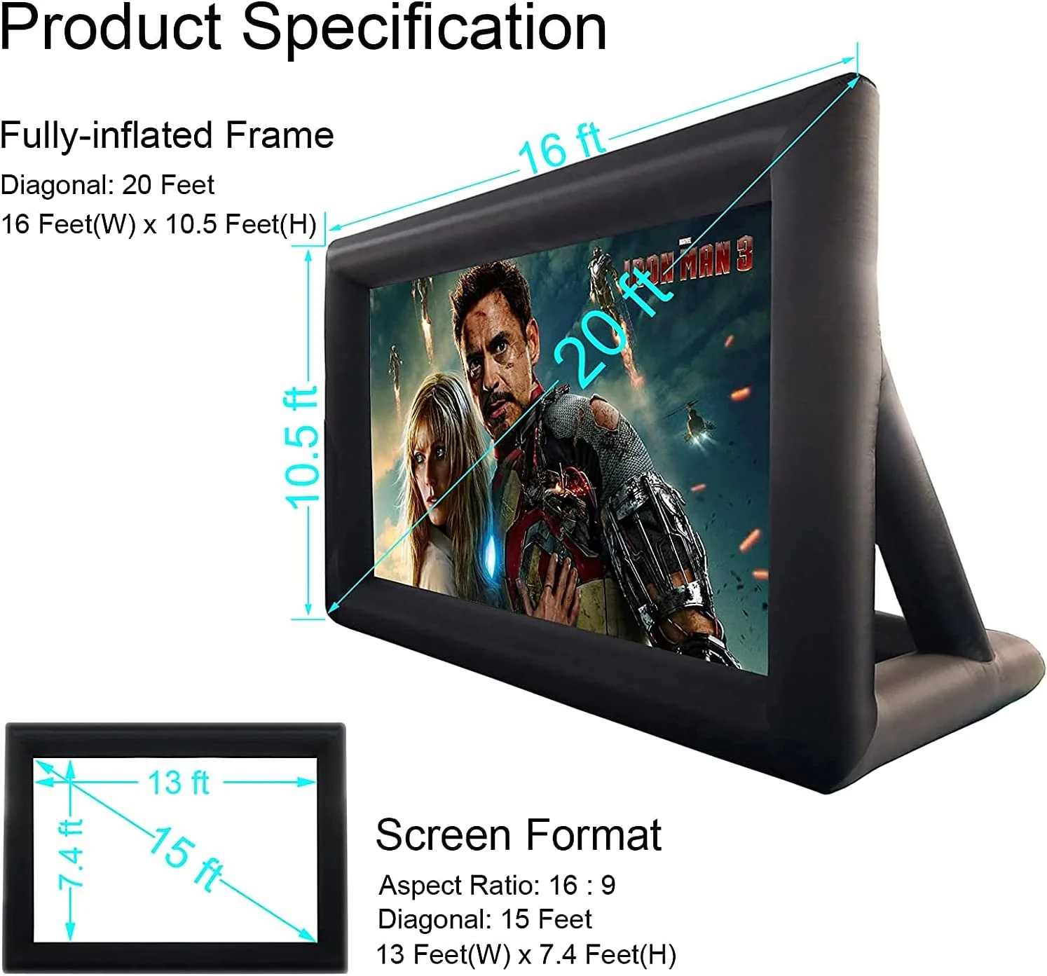 20-Foot Inflatable Movie Projector Screen – Outdoor Cinema Setup (Model S3137) - Image 5