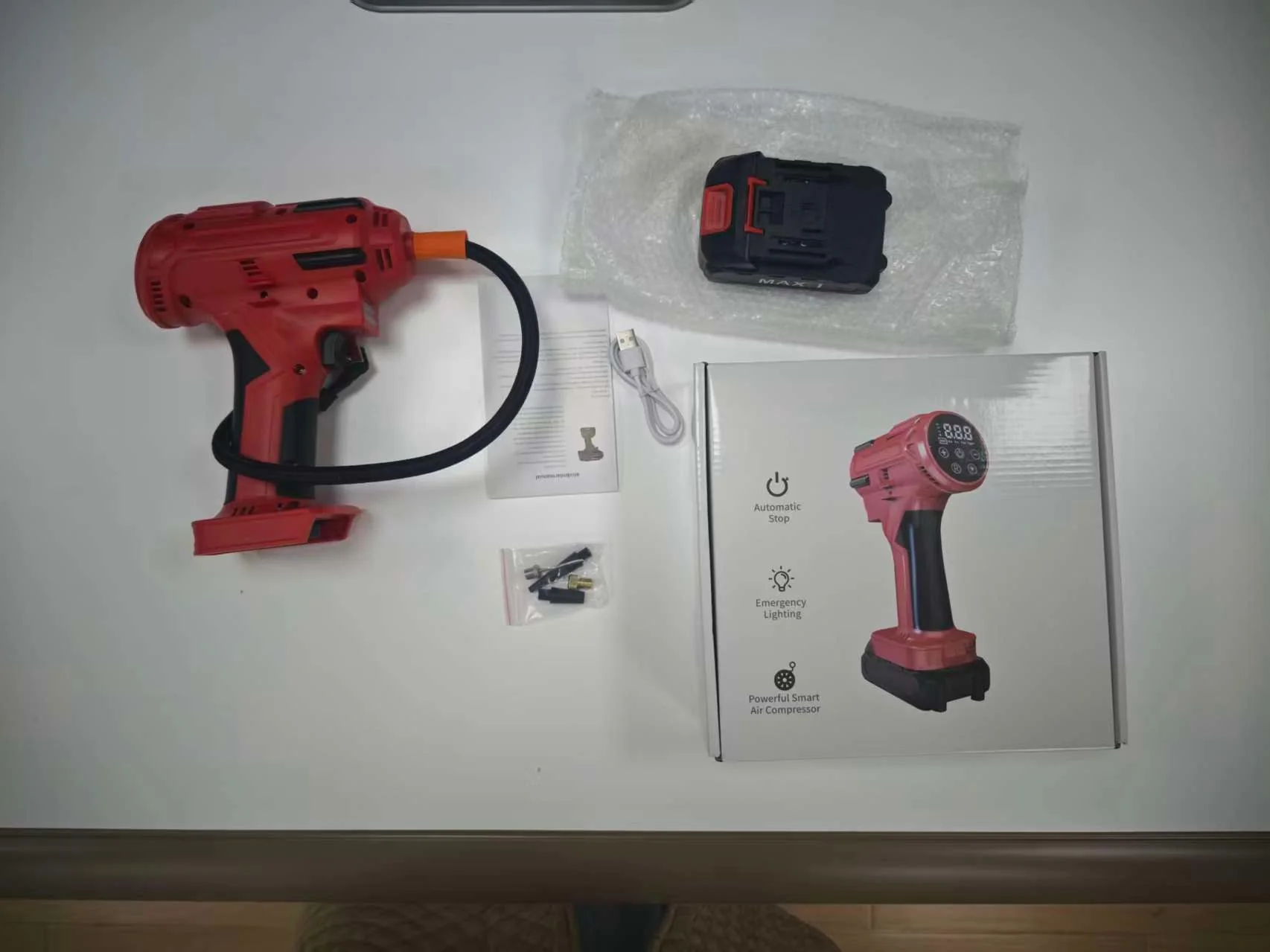 20V Cordless Tire Inflator 150 PSI Rechargeable Battery Air Compressor CTI20V
