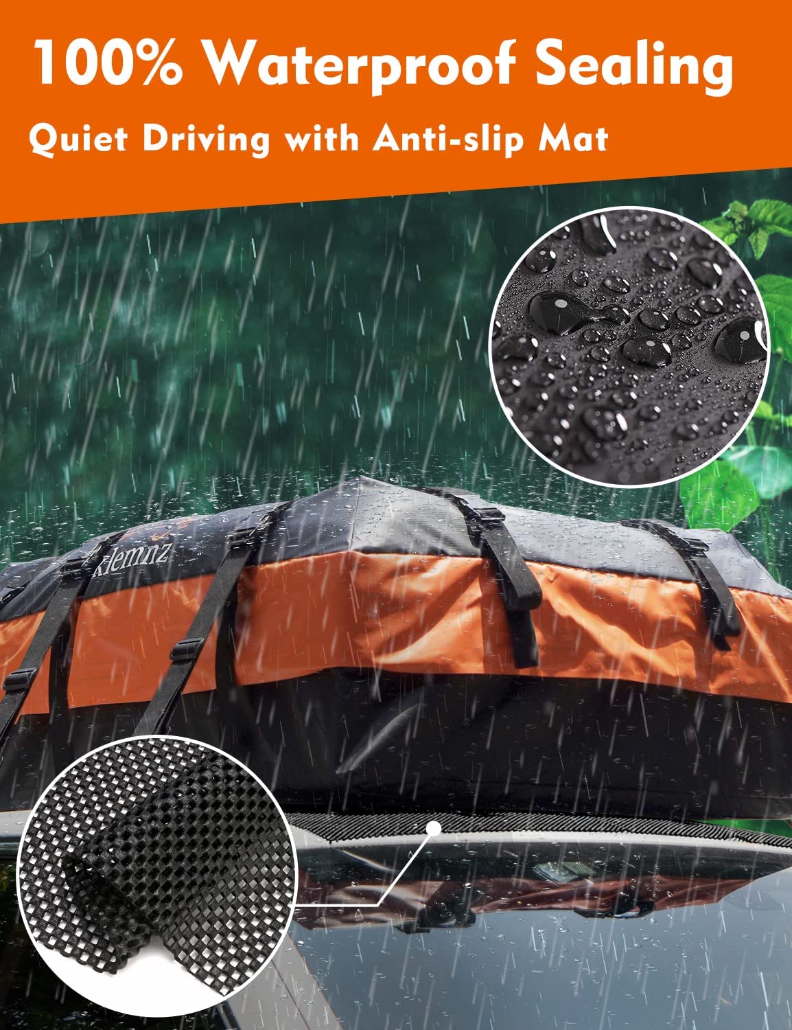 21 Cu Ft Waterproof Car Roof Cargo Bag – Travel & Road Trip Storage | S3089 - Image 3