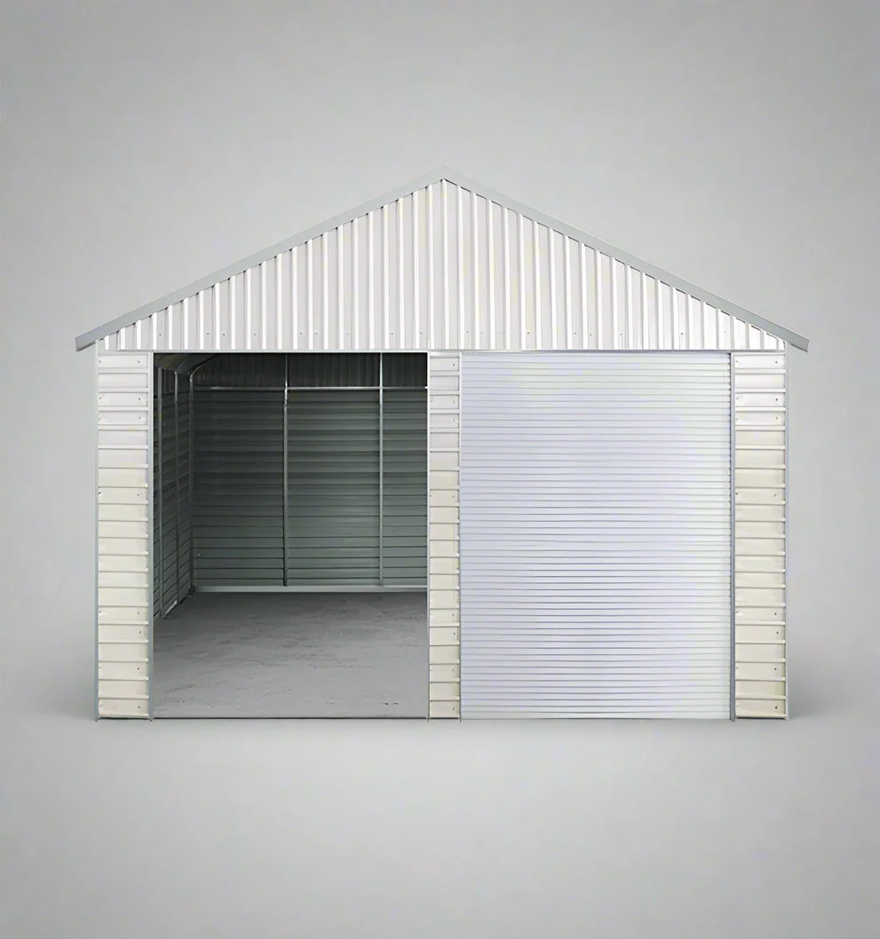 21x19 FT Double Metal Garage Shed – Optional Roll-Up Doors, Heavy-Duty Storage - Image 4