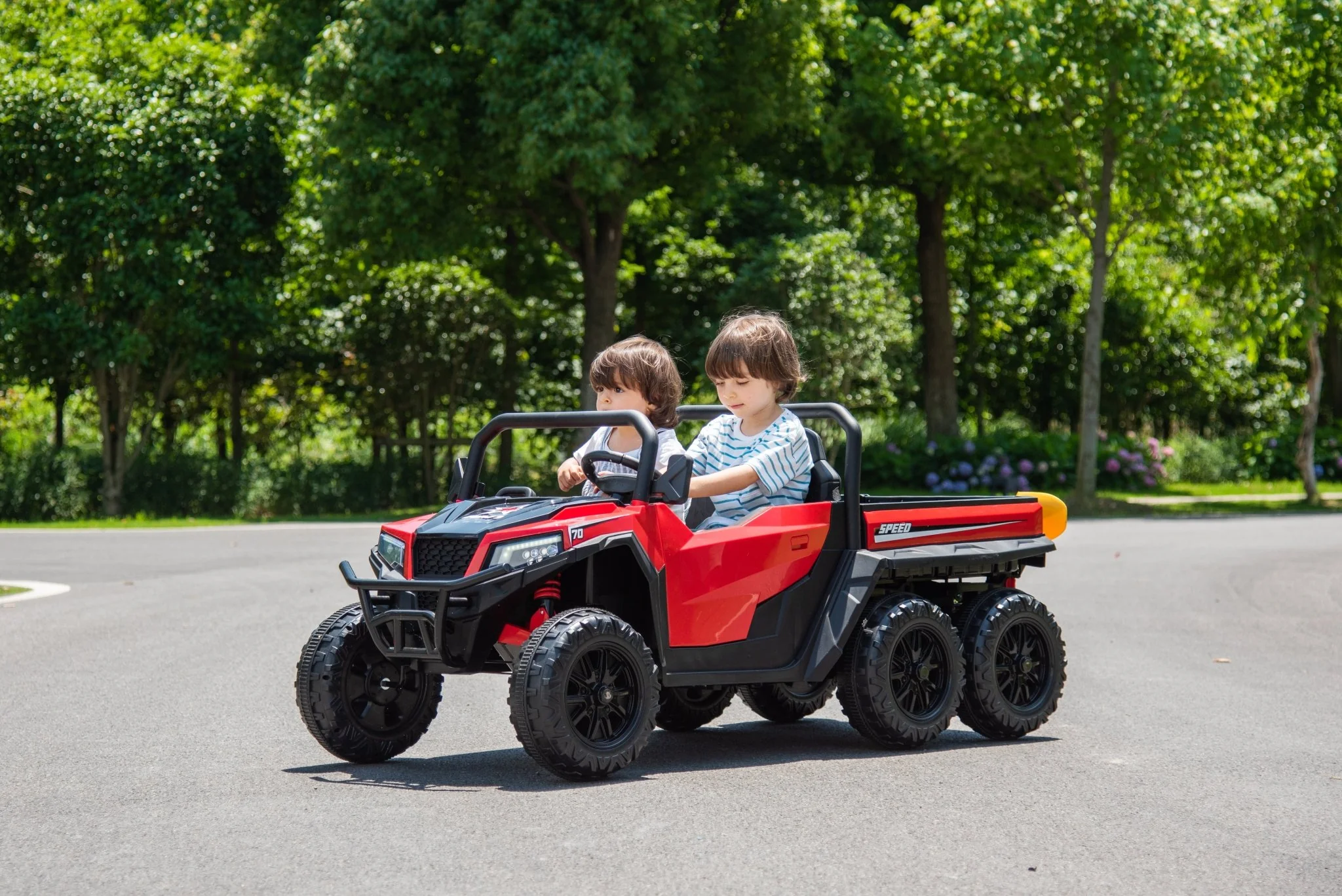 24 V Six-Wheel UTV Ride-On Truck – Leather Seat, EVA Wheels, 550 W Motors, Remote Control