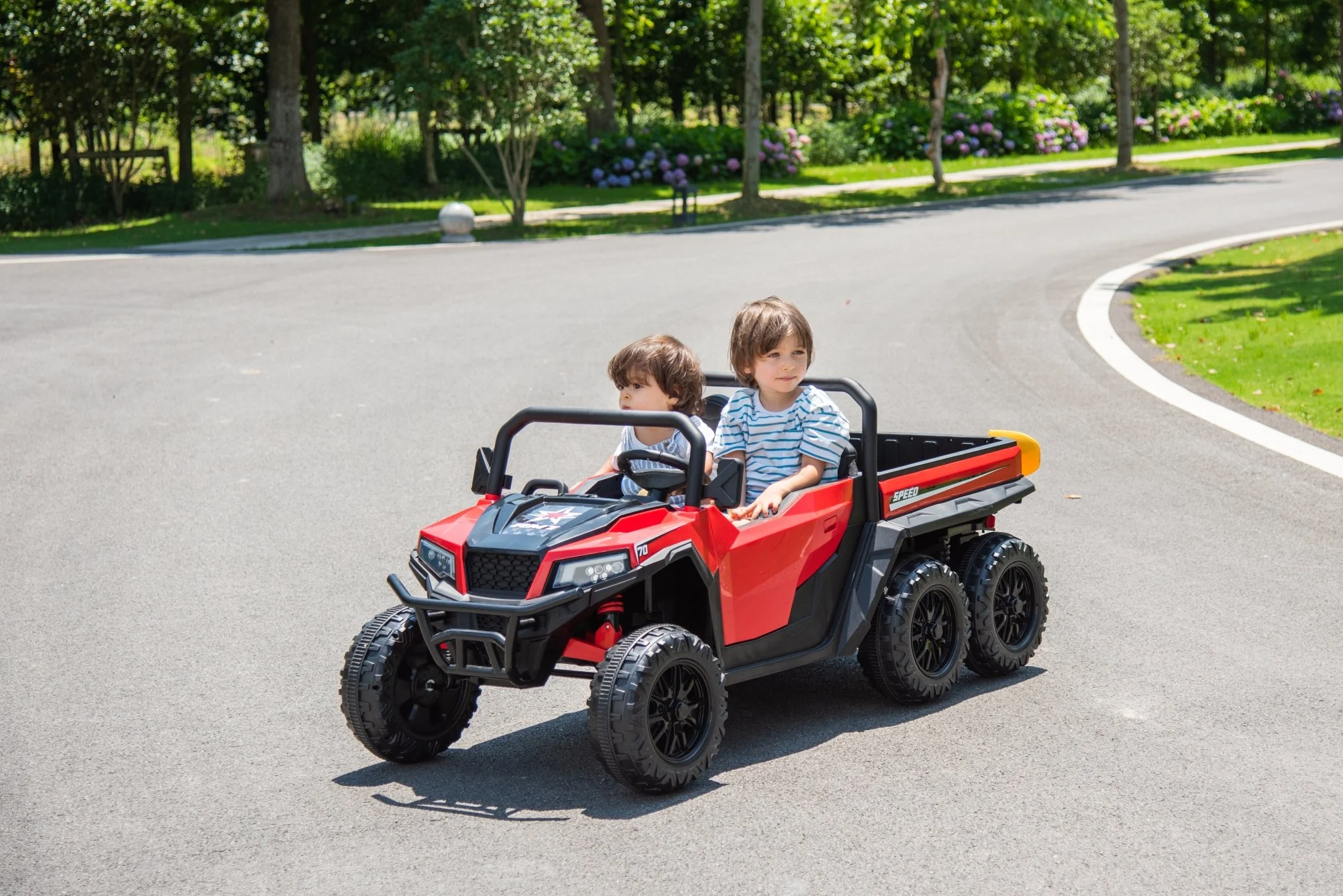 24 V Six-Wheel UTV Ride-On Truck – Leather Seat, EVA Wheels, 550 W Motors, Remote Control - Image 16