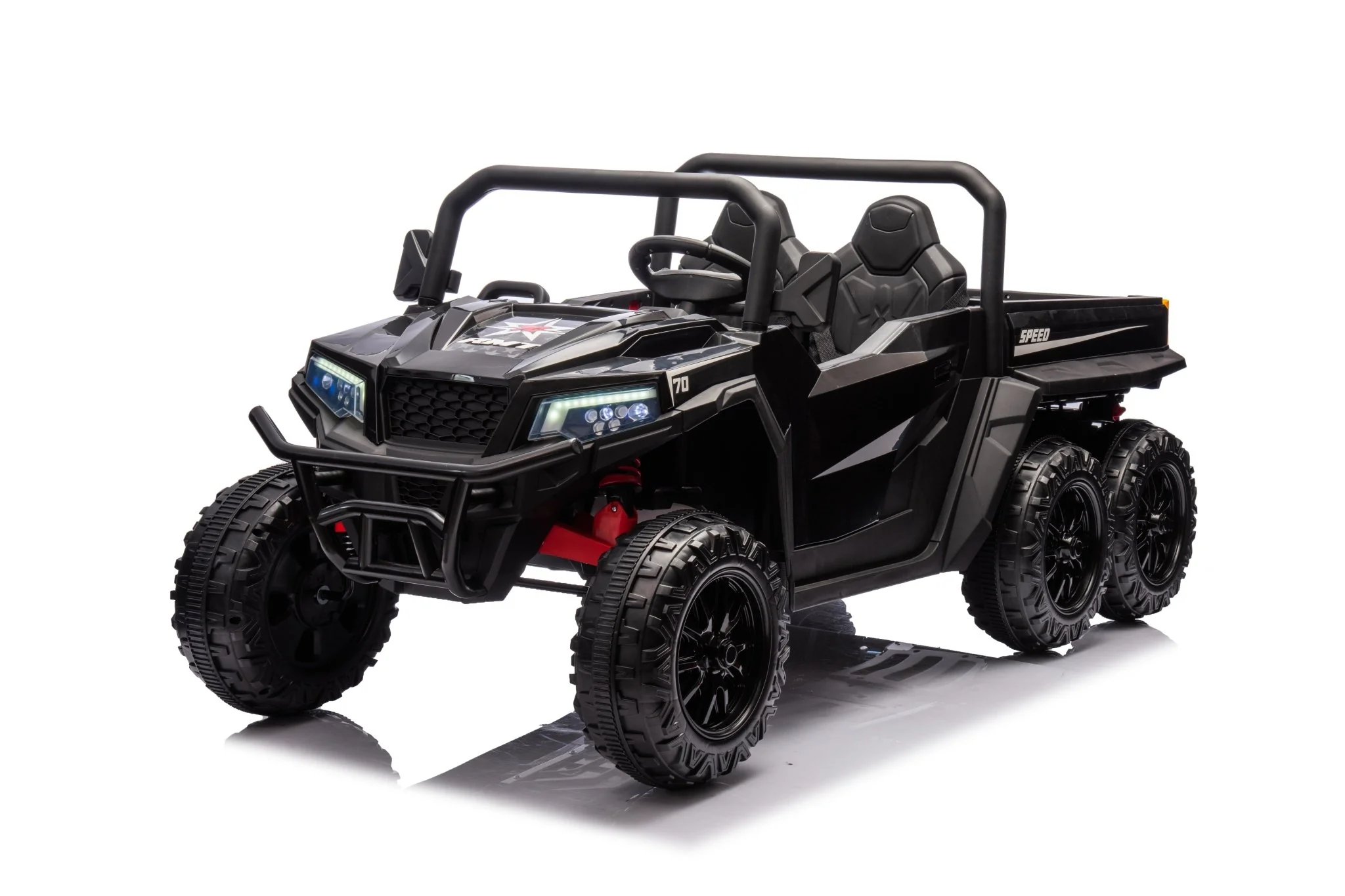 24 V Six-Wheel UTV Ride-On Truck – Leather Seat, EVA Wheels, 550 W Motors, Remote Control - Image 2