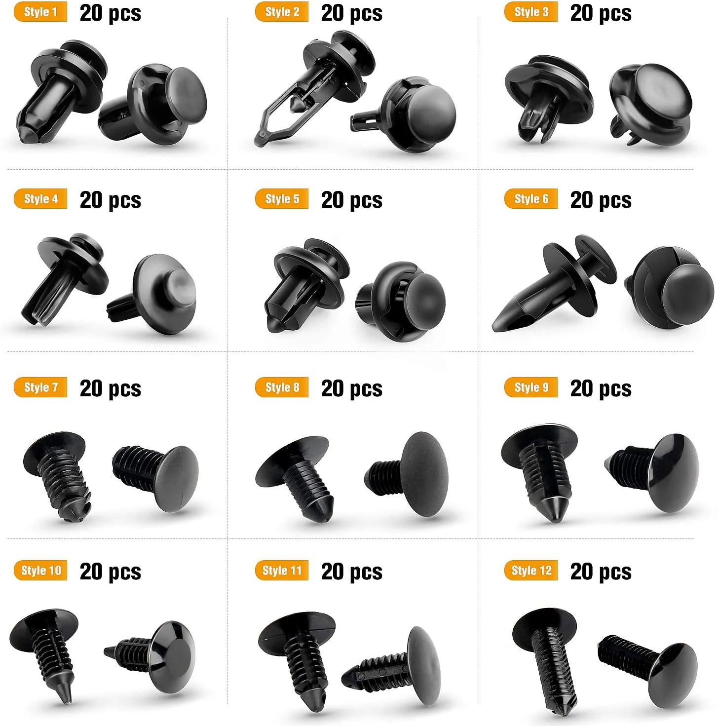 240 PCS Auto Body Push Pin Rivet Kit with Fastener Remover Tool S1100 - Image 4