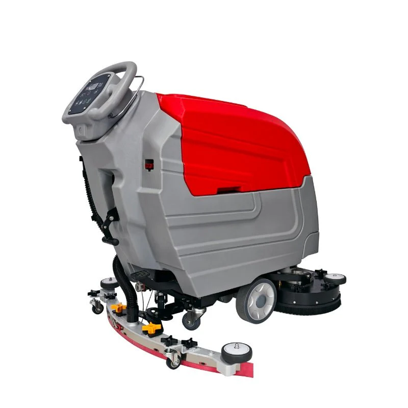 24V Automatic Floor Scrubber 20" Dual Brush Walk-Behind Floor Cleaner with 55L Tank B55D - Image 2