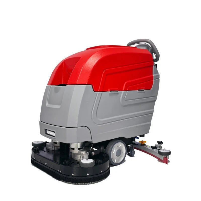 24V Automatic Floor Scrubber 20" Dual Brush Walk-Behind Floor Cleaner with 55L Tank B55D - Image 3
