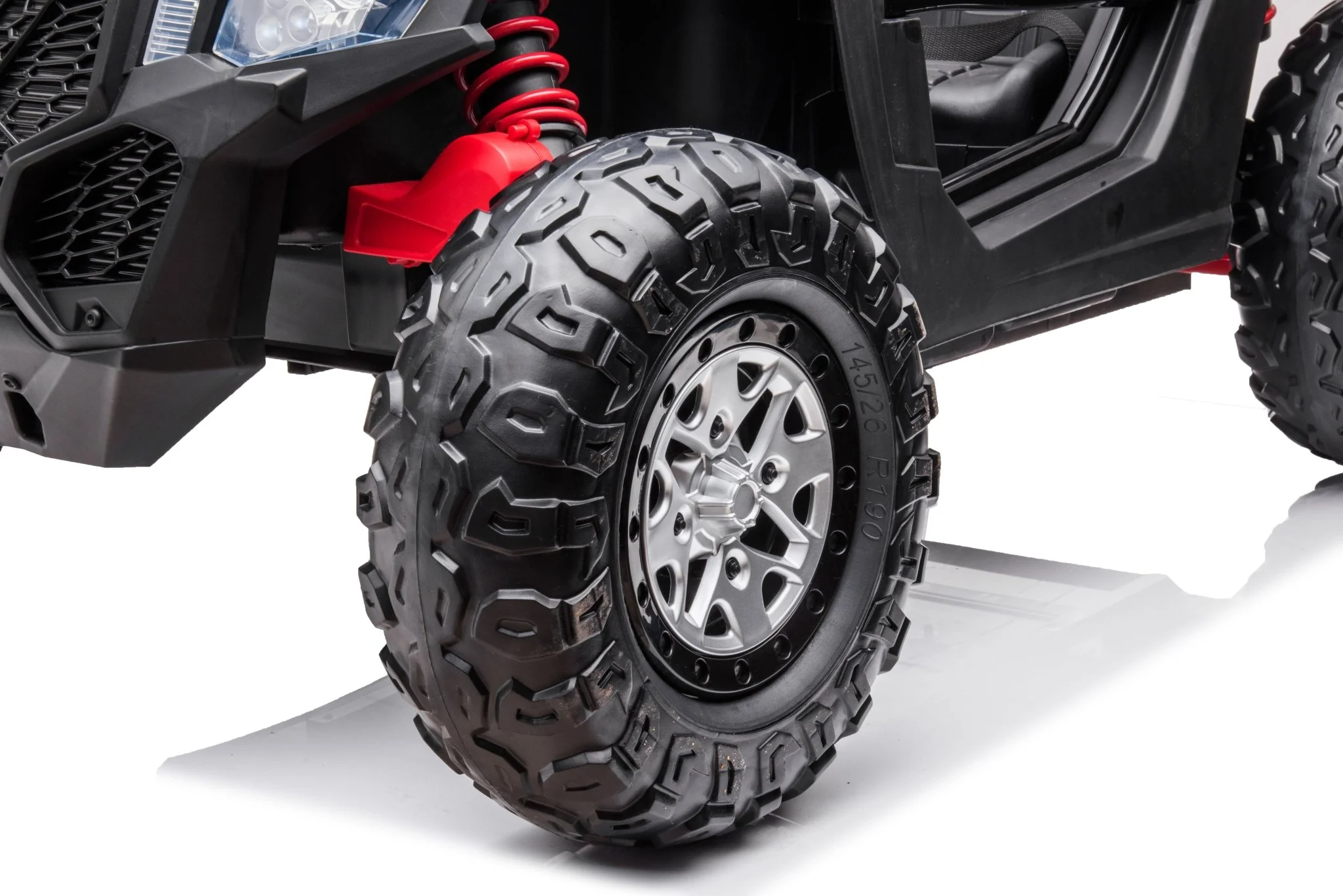 24V Electric Police Ride-On Car with Lights, EVA Wheels, Leather Seat & Remote Control 2118BK - Image 8