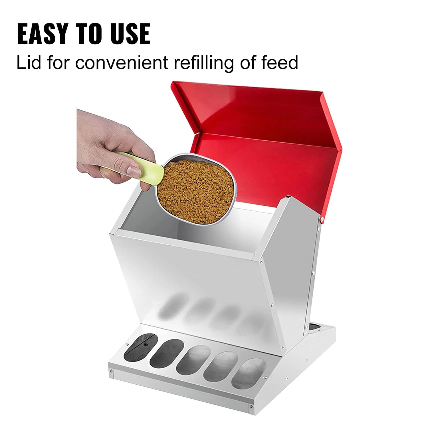 25 LB Galvanized Poultry Feeder – Heavy-Duty No-Waste Chicken Feeder | 1211316 - Image 3