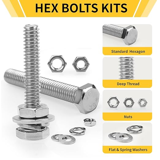 255-Piece Stainless Steel Bolt & Nut Assortment Kit – SAE Hex Fasteners BTS0255P - Image 3
