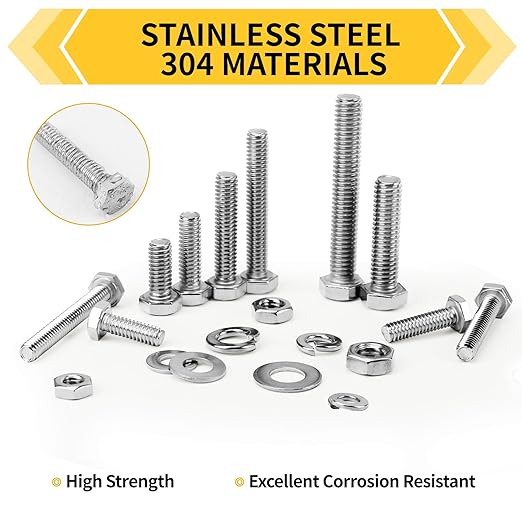 255-Piece Stainless Steel Bolt & Nut Assortment Kit – SAE Hex Fasteners BTS0255P - Image 6