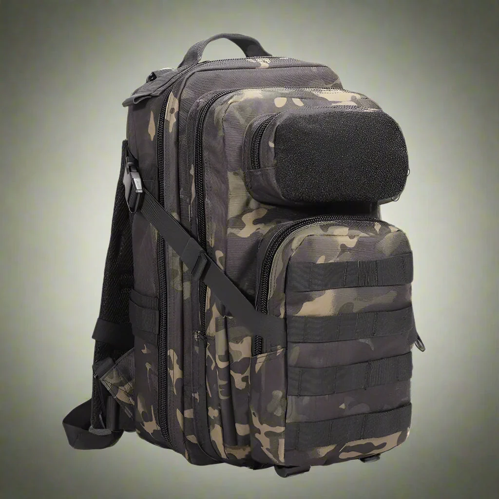 25L Tactical MOLLE Backpack – Compact Outdoor Pack in Camo, OD Green, Woodlands & A-TACS - Image 3