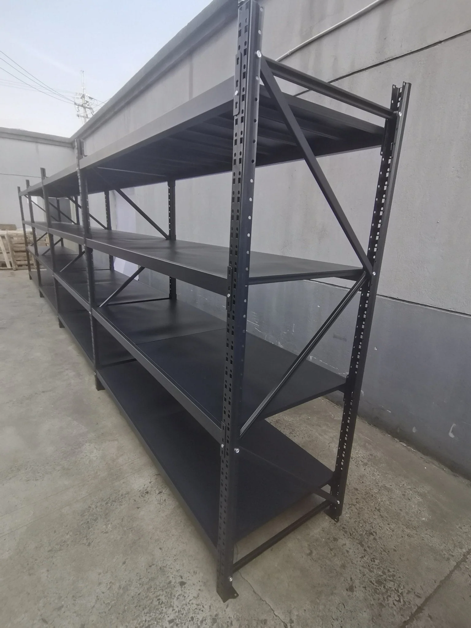 26.5FT Industrial Racking – Heavy-Duty 3 & 4 Tier Black Metal Rack Storage Shelving - Image 10