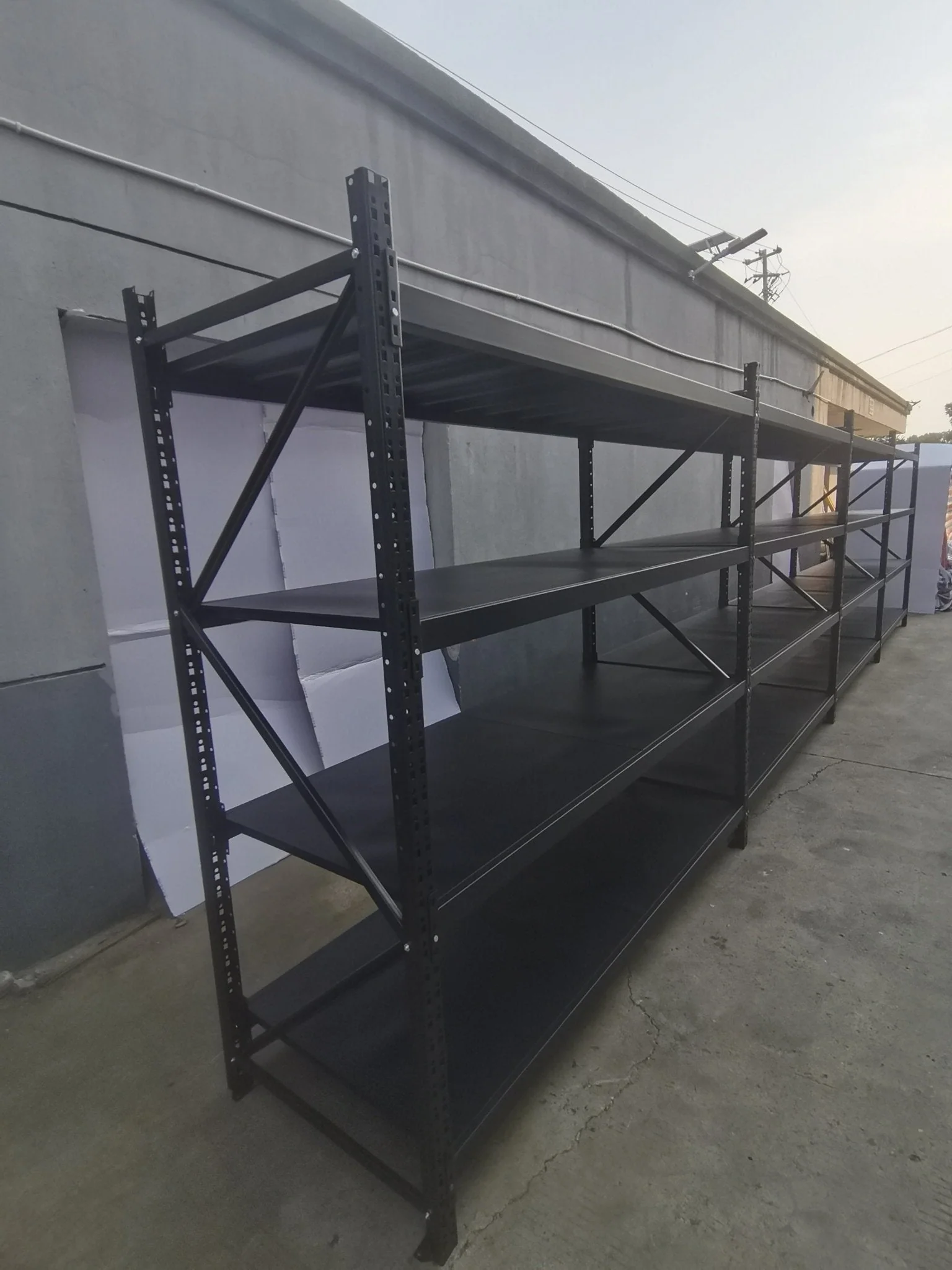 26.5FT Industrial Racking – Heavy-Duty 3 & 4 Tier Black Metal Rack Storage Shelving - Image 11