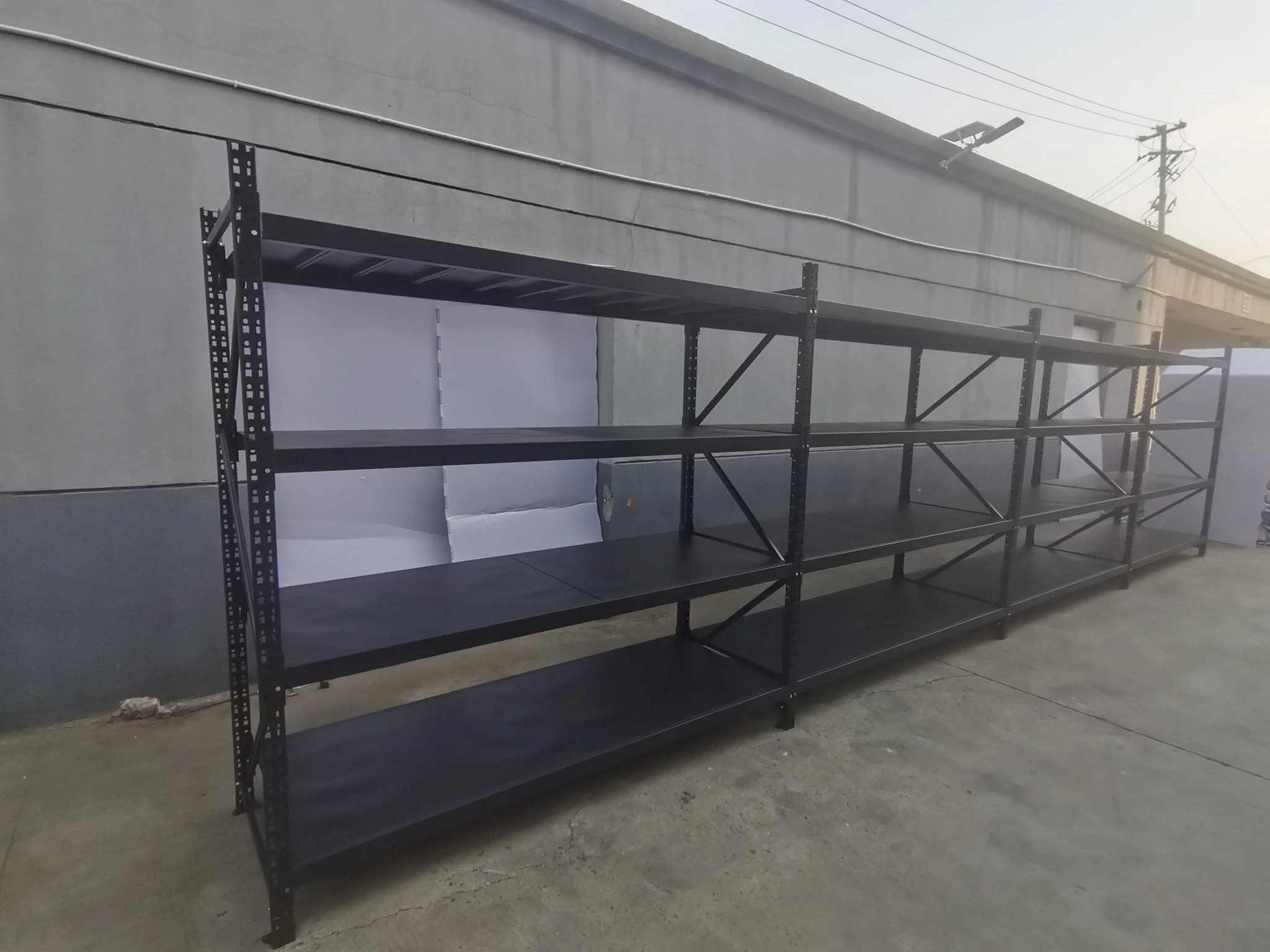 26.5FT Industrial Racking – Heavy-Duty 3 & 4 Tier Black Metal Rack Storage Shelving - Image 12