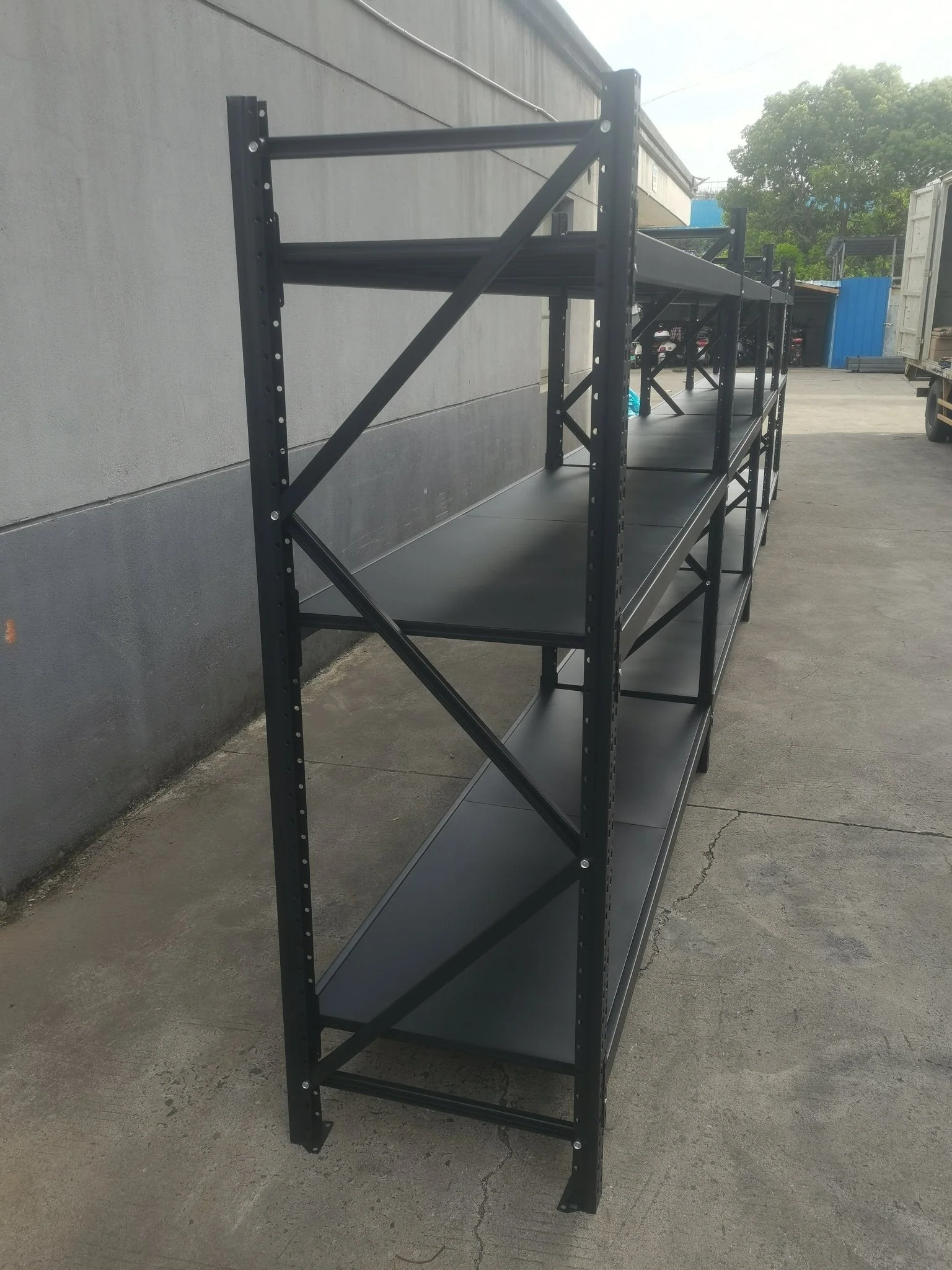 26.5FT Industrial Racking – Heavy-Duty 3 & 4 Tier Black Metal Rack Storage Shelving - Image 4