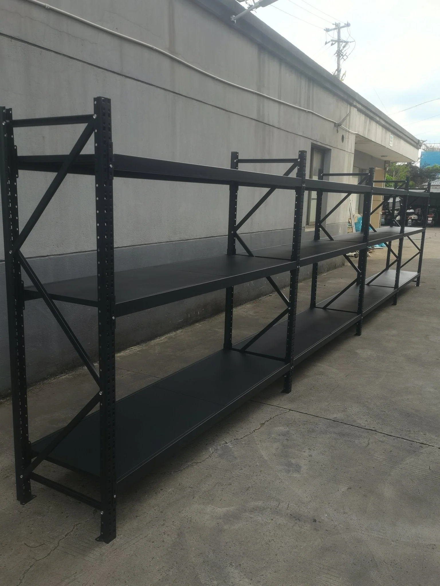 26.5FT Industrial Racking – Heavy-Duty 3 & 4 Tier Black Metal Rack Storage Shelving - Image 5