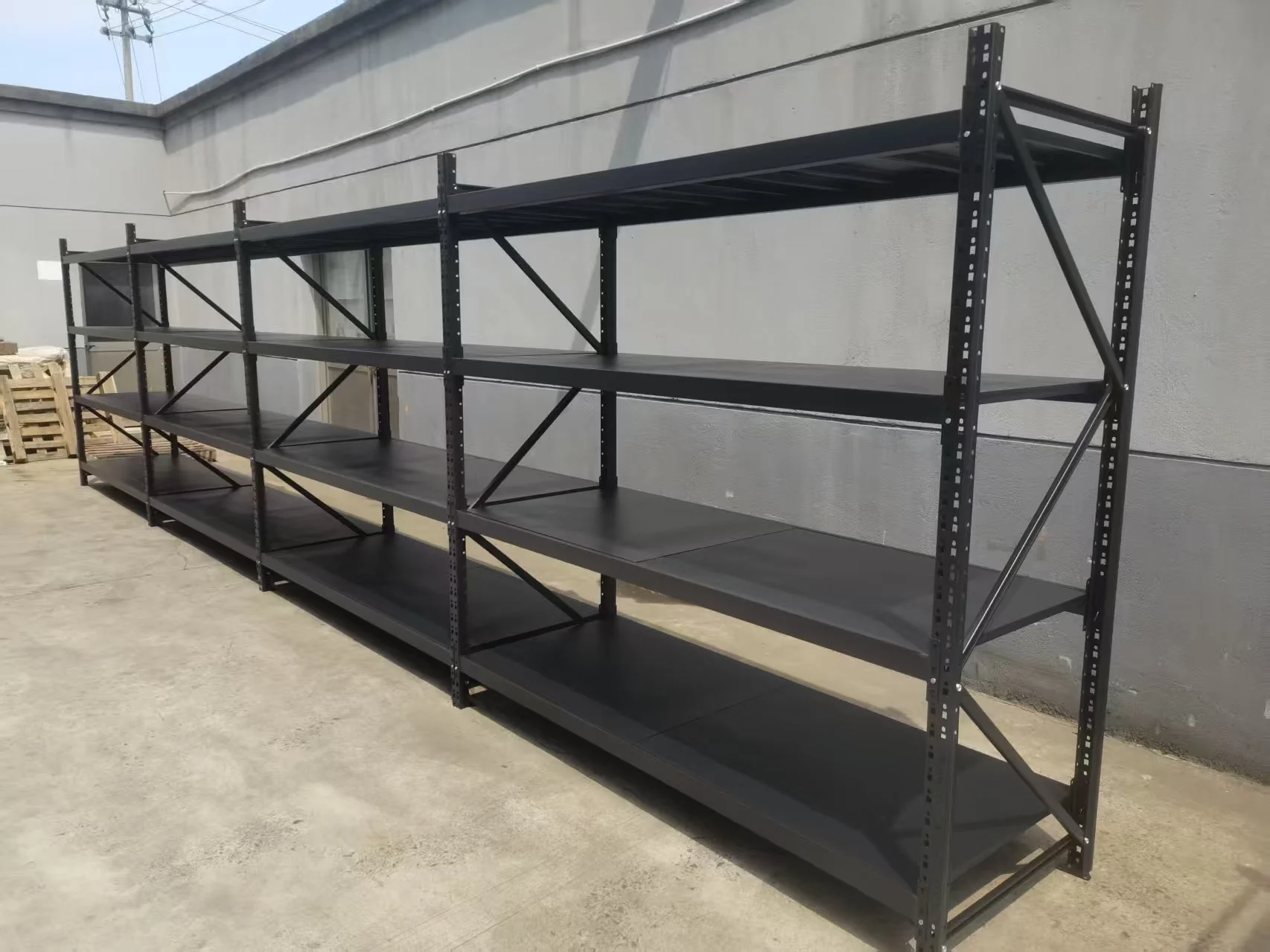 26.5FT Industrial Racking – Heavy-Duty 3 & 4 Tier Black Metal Rack Storage Shelving - Image 7