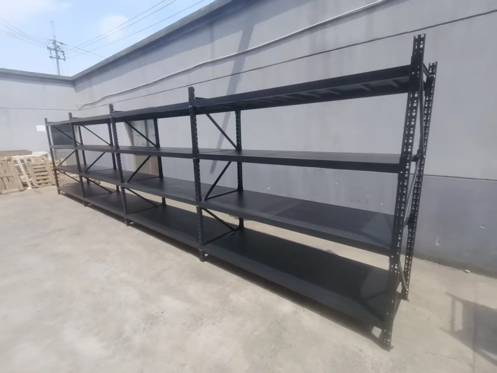 26.5FT Industrial Racking – Heavy-Duty 3 & 4 Tier Black Metal Rack Storage Shelving - Image 9