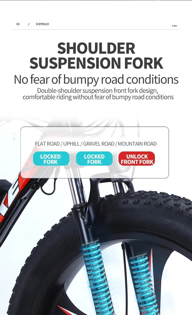 26" Electric Fat Tire Mountain E-Bike – 250W, 36V, 21-Speed for Off-Road & City | 1112558 (OMIT) - Image 5